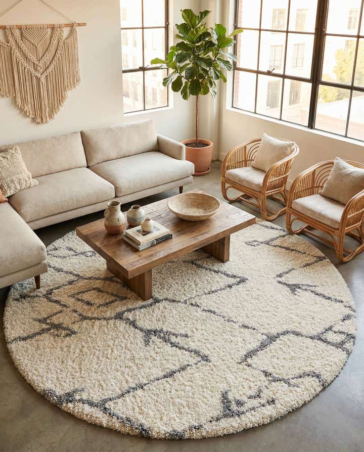 10' x 10' Infinity Shag Round Rug