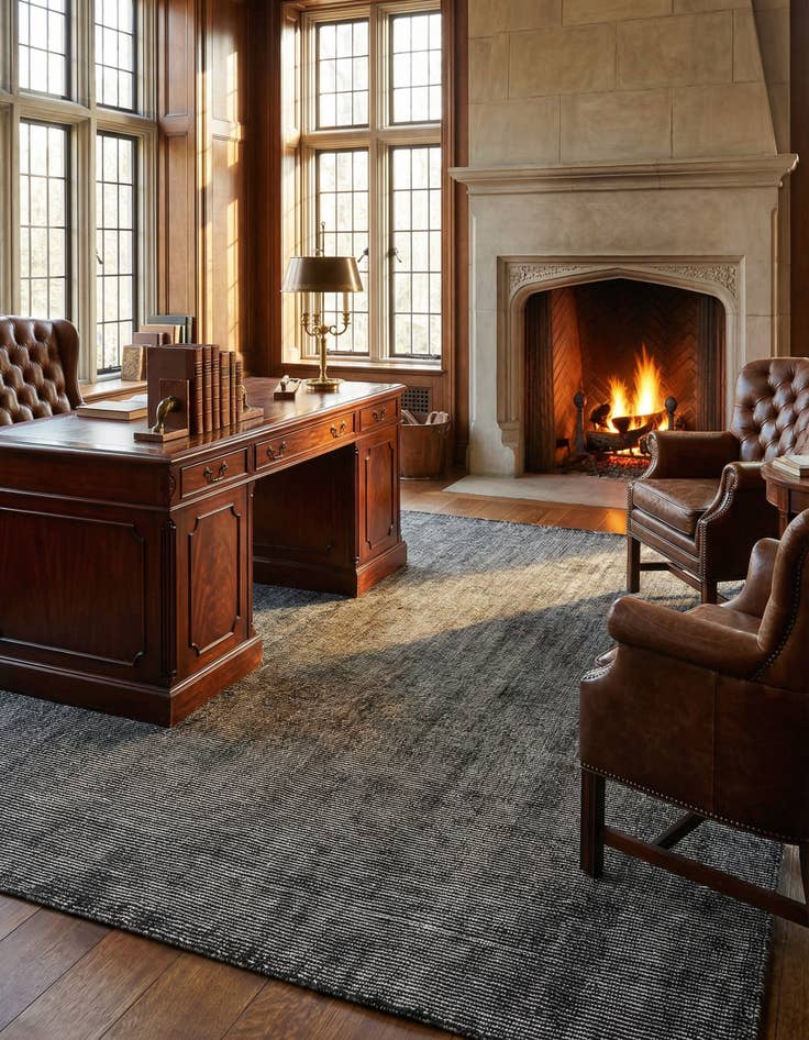 Detail image of 7' 10 x 10'  Hand Woven Jill Zarin English Manor Farmhouse Wool Rug
