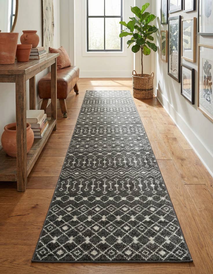 Detail image of 3' 3 x 16' 5 Moroccan Trellis Runner Rug