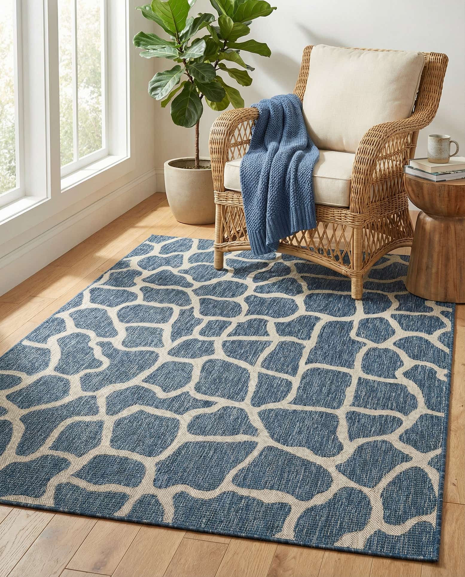 5' 3 x 8' Easy-Clean Safari Indoor / Outdoor Rug