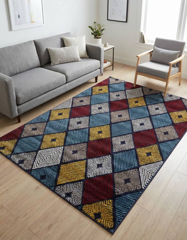 Detail image of 5' 2 x 7' 6 Eco Trellis Rug