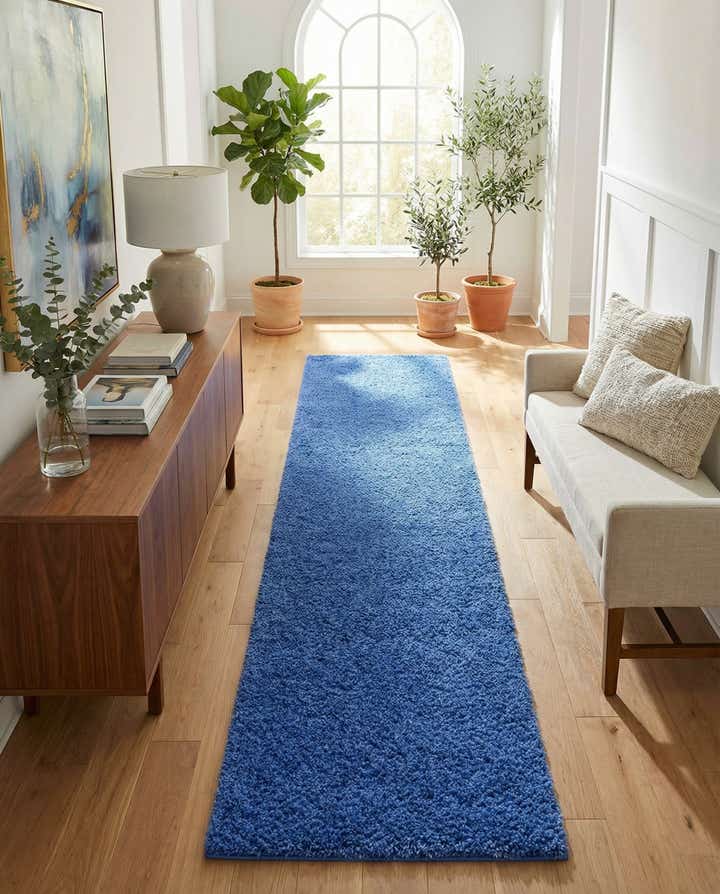 2' 7 x 14' Solid Shag Runner Rug