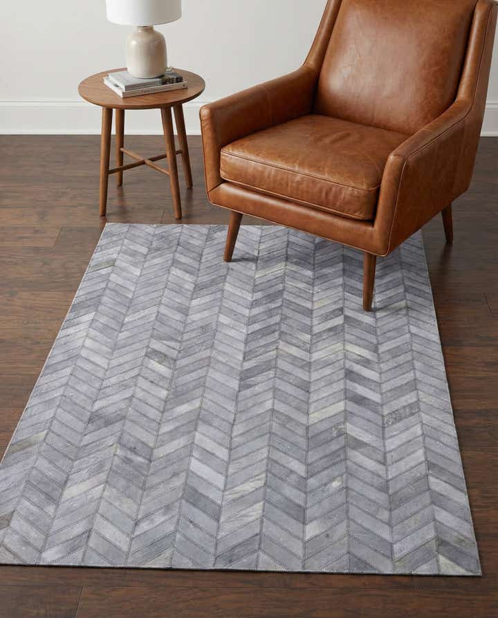 3' 8 x 5' 5 Cowhide Leather Rug