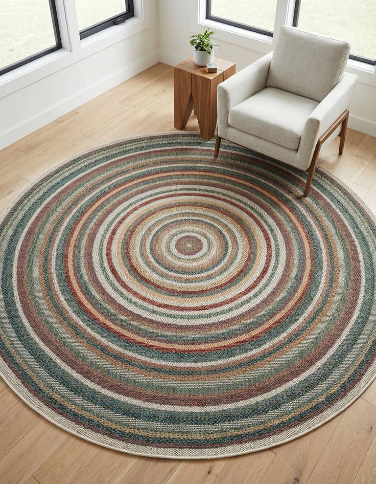 Detail image of 7' x 7'  Washable Baja Indoor / Outdoor Round Rug