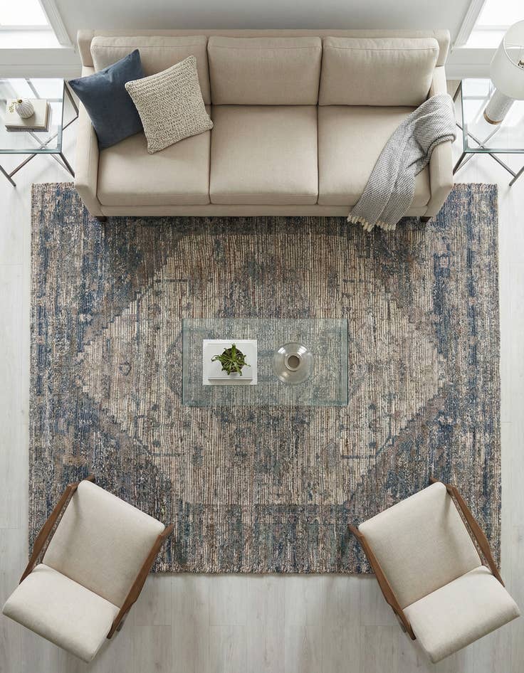 Detail image of 7' 10 x 7' 10  Hand Woven Chenille Jute Square Rug