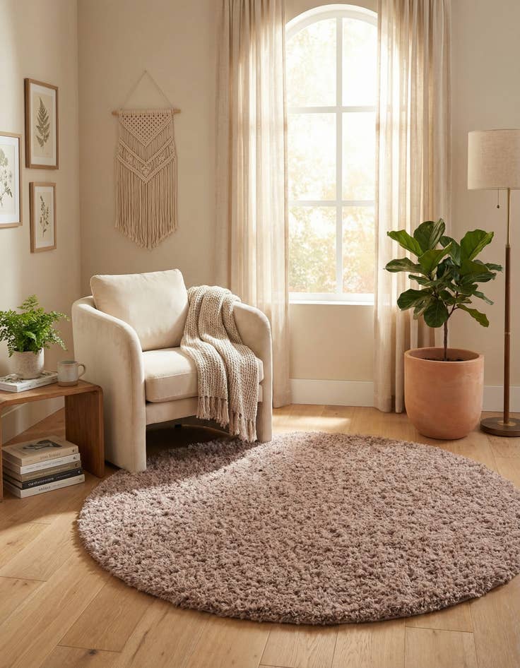 Detail image of 6' x 6' Infinity Shag Round Rug