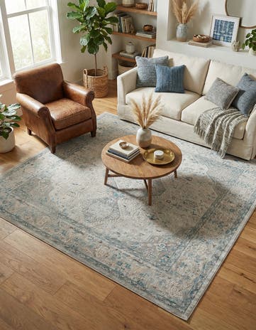 Ivory and Gray Finsbury Square Rug