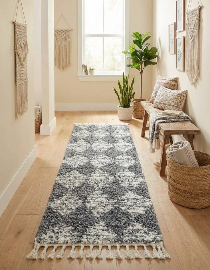 Detail image of 2' x 6' Serenity Shag Runner Rug