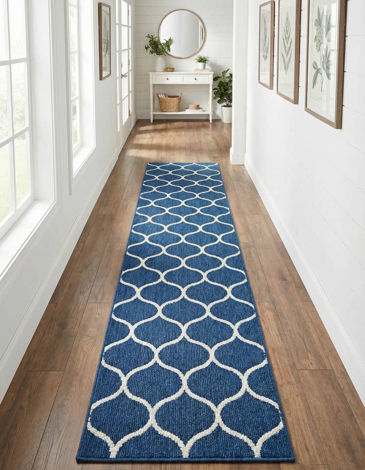 Detail image of 2' x 10' Lattice Frieze Runner Rug