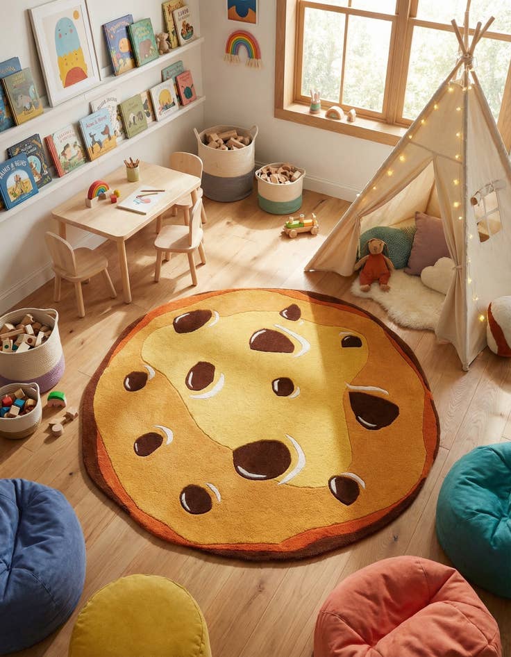 Detail image of 6' 1 x 6' 1 Playtime Kids Wool Freeform Rug