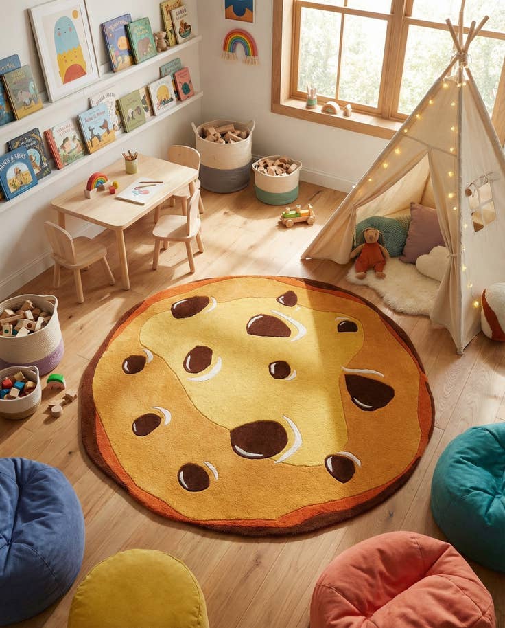 Detail image of 6' 1 x 6' 1 Playtime Kids Wool Freeform Rug