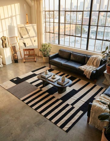 5' 9 x 7' 7 Hand Woven Kilim Modern Wool Rug