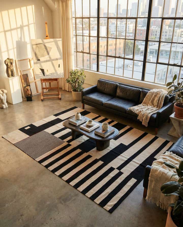 5' 9 x 7' 7 Hand Woven Kilim Modern Wool Rug
