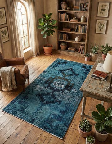 3' 7 x 7' Hand Knotted Ultra Vintage Persian Wool Rug