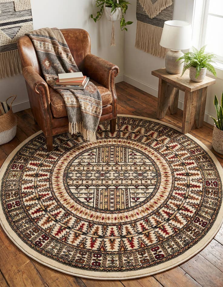 Detail image of  5' 3 x 5' 3 Bokhara Round Rug