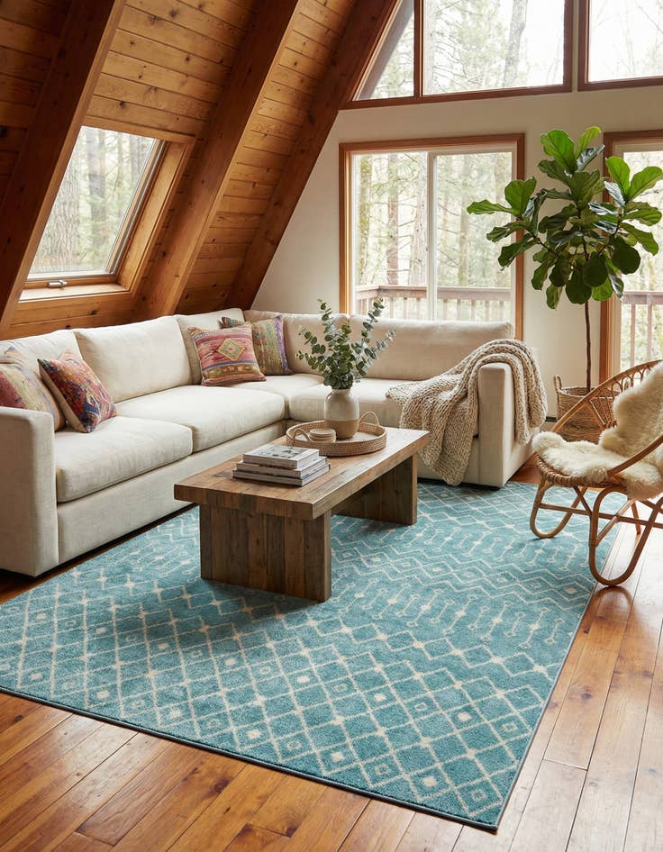 Detail image of 9' x 12' Moroccan Trellis Rug