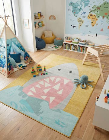 7' 10 x 10' Shark Whimsy Kids Rug