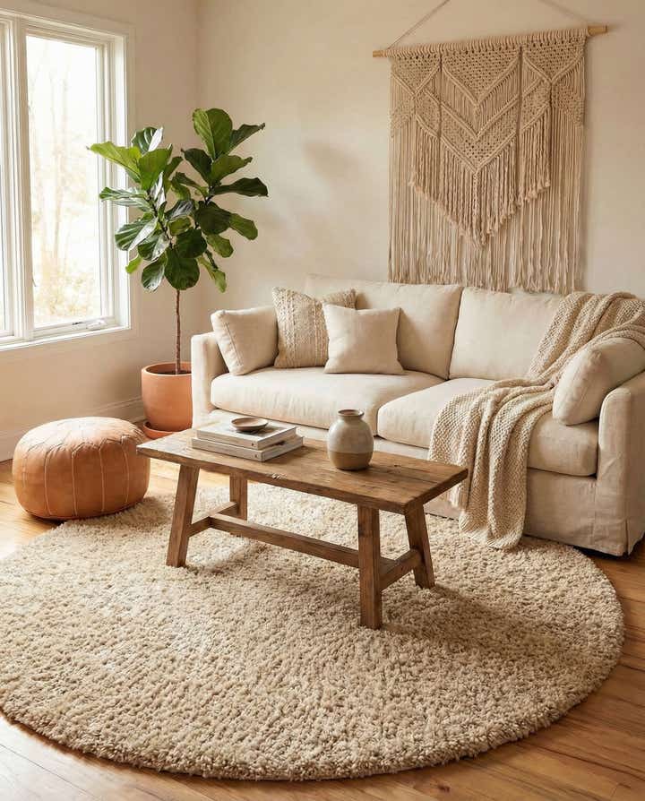 7' 10 x 7' 10 Zermatt Shag Round Rug