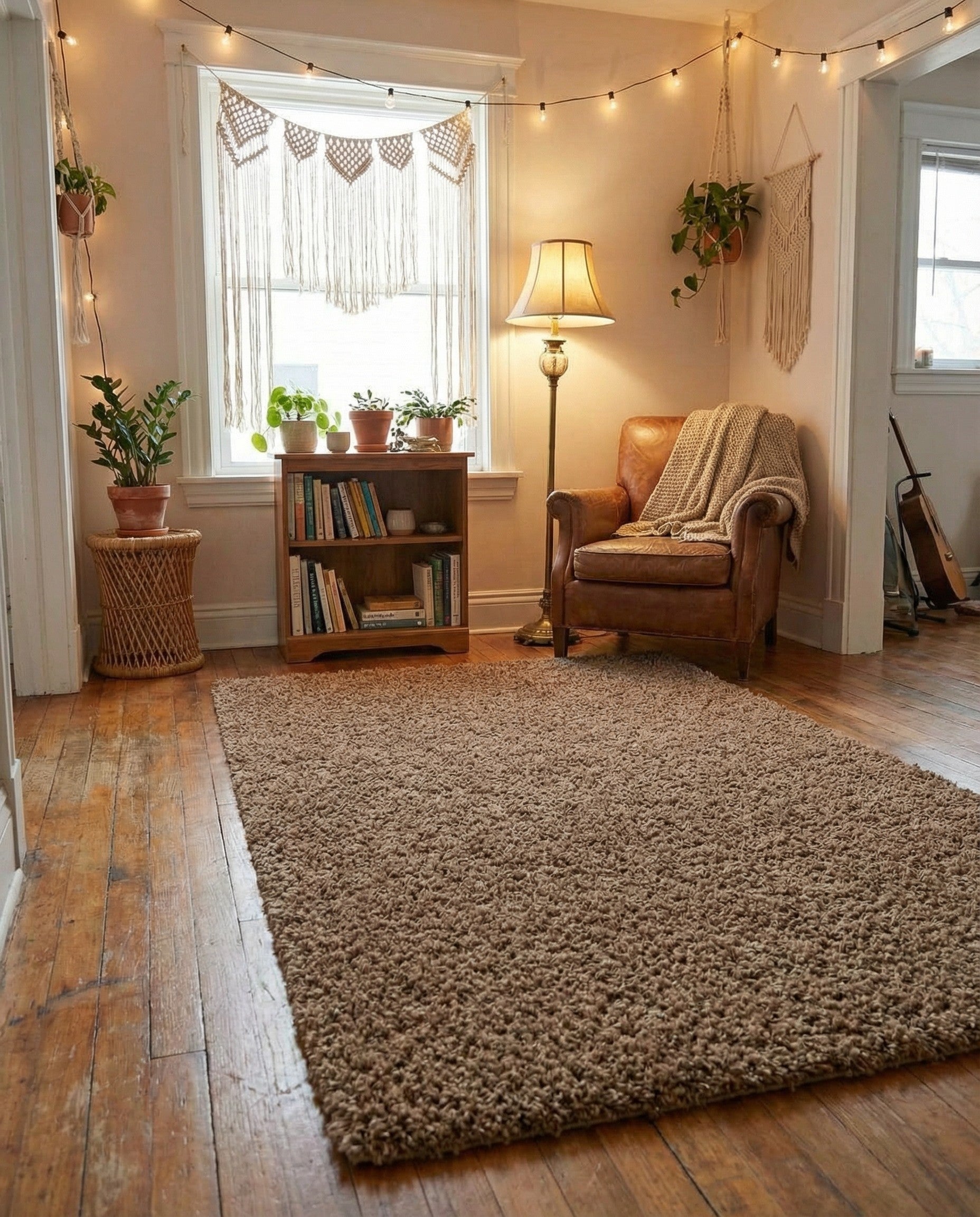 Sandy Brown 4' x 6' Solid Shag Rug | Rugs.com