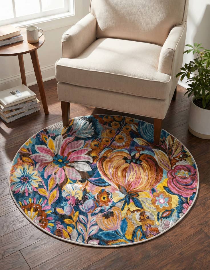 Detail image of 3' 3 x 3' 3 Blossom Round Rug