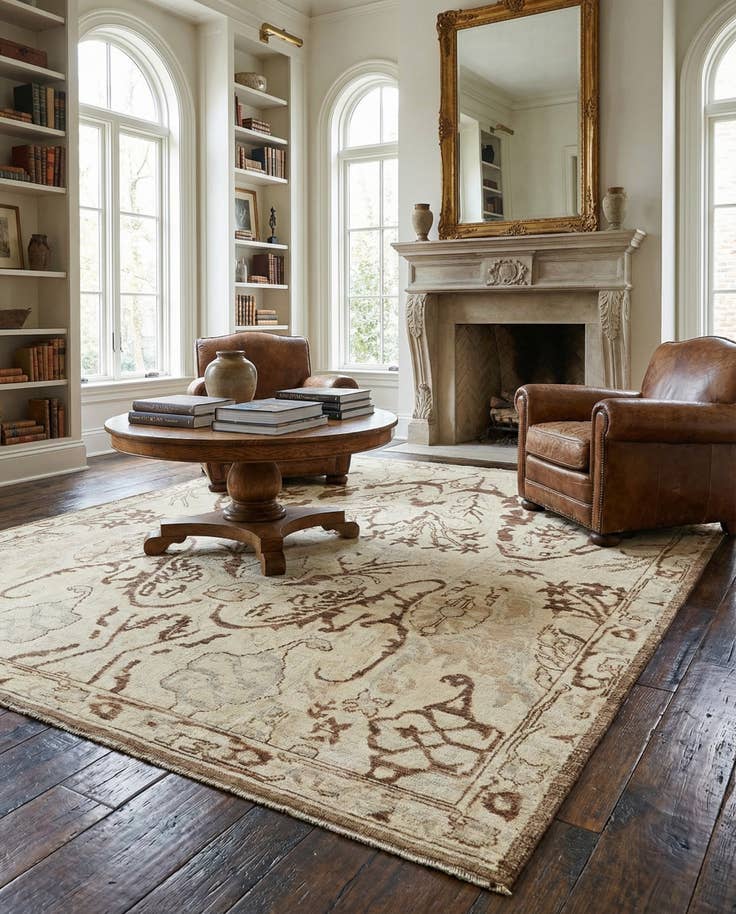 Detail image of 8' 5 x 10' 2 Hand Knotted Oushak Wool Rug