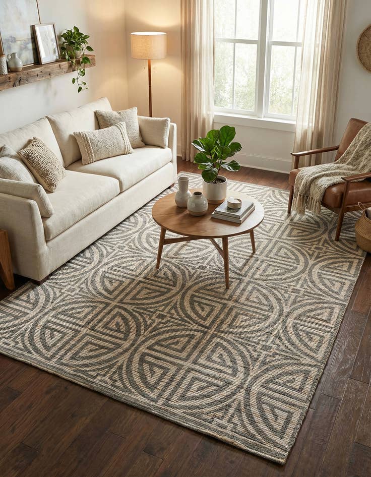 Detail image of 6' 1 x 9'  Hand Woven Chenille Jute Rug