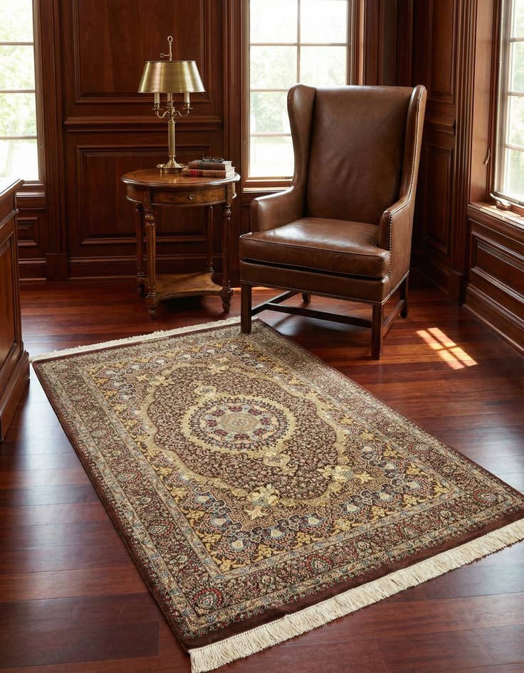 Detail image of 3' 1 x 5' Ghom Silk Rug