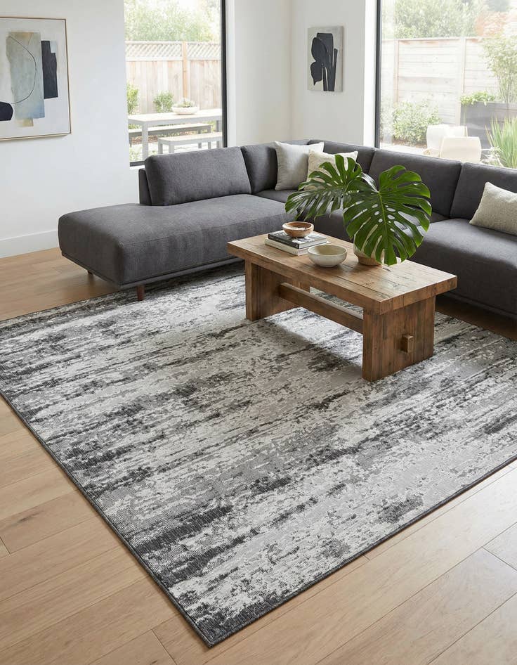 Detail image of 10' x 10'  Washable Modern Indoor / Outdoor Square Rug