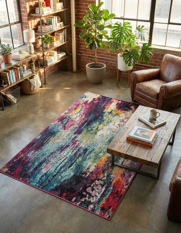 Detail image of 4' x 6' Washable Theia Rug