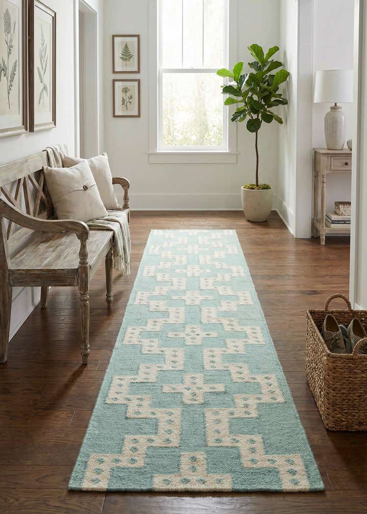 2' 7 x 12' Hand Woven Kilim Wool Runner Rug