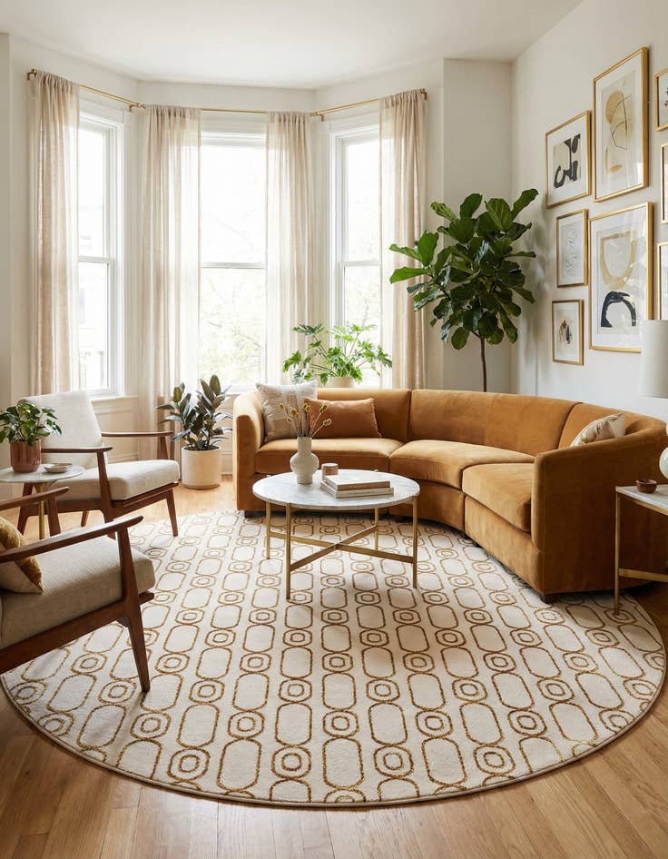 Detail image of 7' 10 x 7' 10 Vogue Geo Round Rug