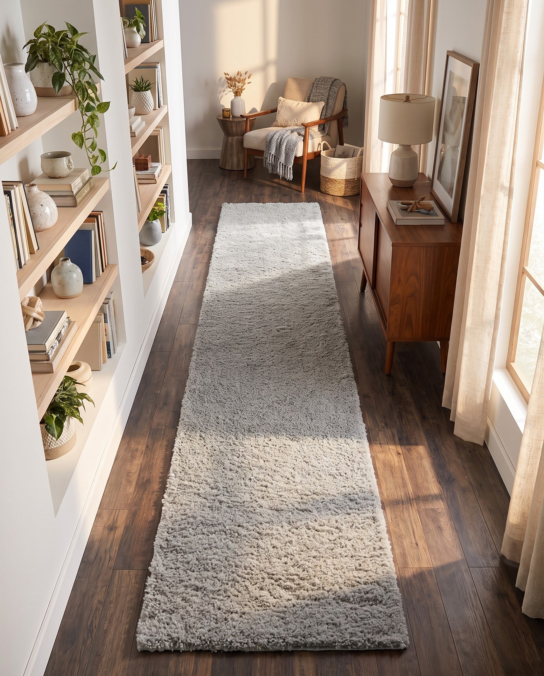 2' 7 x 13' Soft Solid Shag Runner Rug