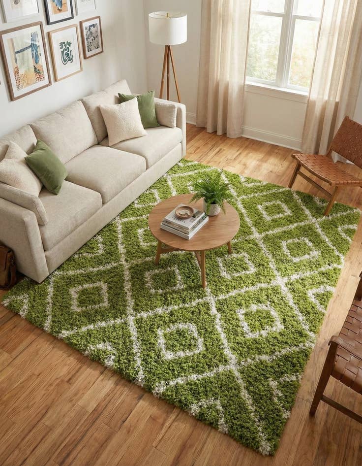 Detail image of 7' 10 x 7' 10 Lattice Shag Square Rug