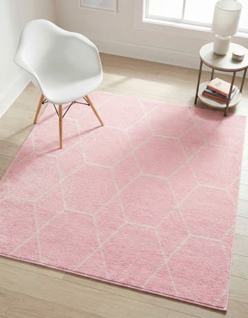 5' 3 x 5' 3 Lattice Frieze Square Rug
