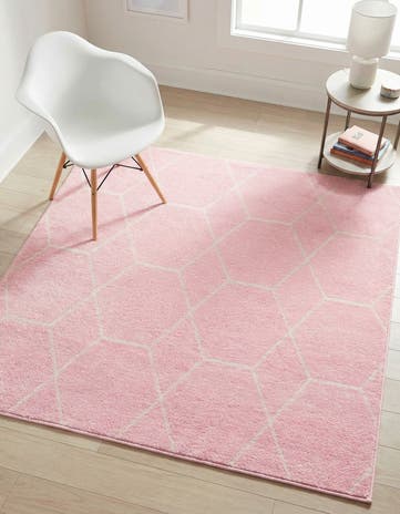5' 3 x 5' 3 Lattice Frieze Square Rug