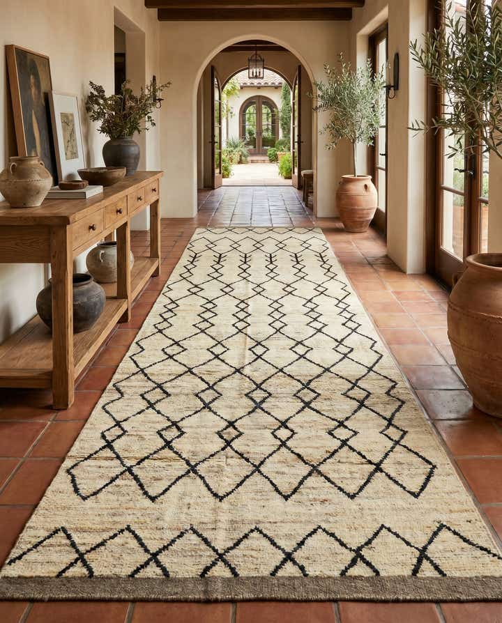 4' 4 x 15' Hand Knotted Moroccan Wool Runner Rug