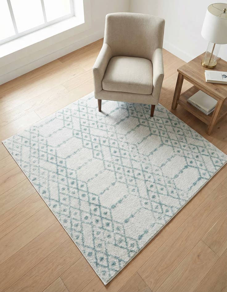 Detail image of 4' x 4' Paxon Trellis Square Rug