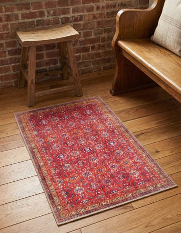 Red Washable Timeless Rug
