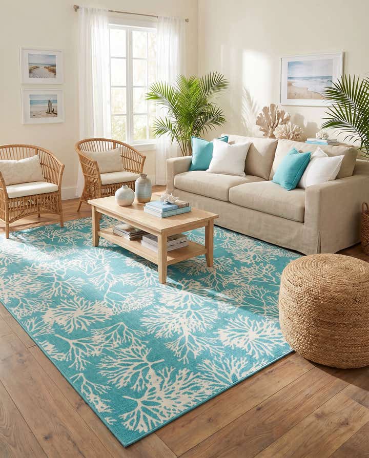 7' 10 x 10' Easy-Clean Coastal Indoor / Outdoor Rug