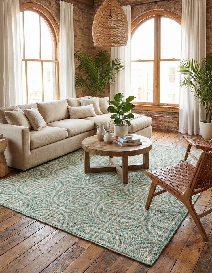 Detail image of 7' 10 x 10' Hand Woven Chenille Jute Rug