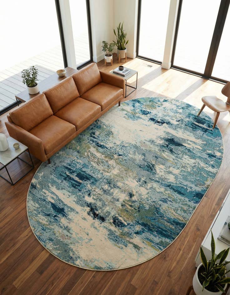 Detail image of 8' x 10'  Washable Spectrum Oval Rug