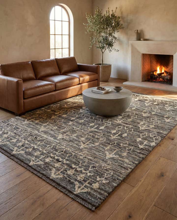 6' 8 x 9' 9 Hand Knotted Moroccan Wool Rug