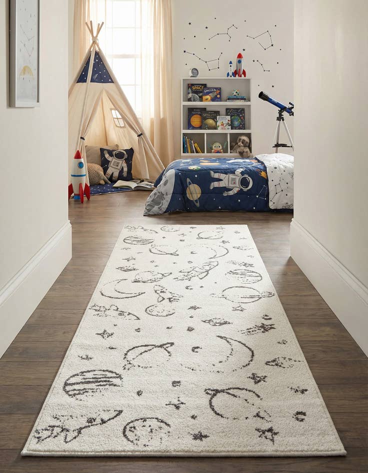Detail image of 2' 2 x 6' 1 Planets Whimsy Kids Runner Rug