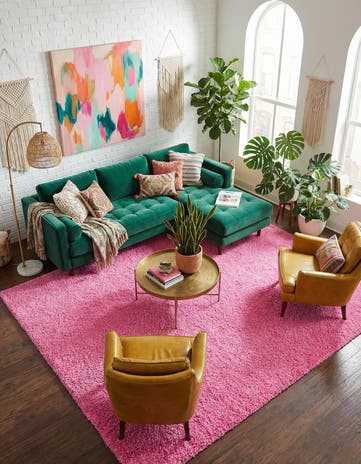 9' x 12' Solid Shag Rug
