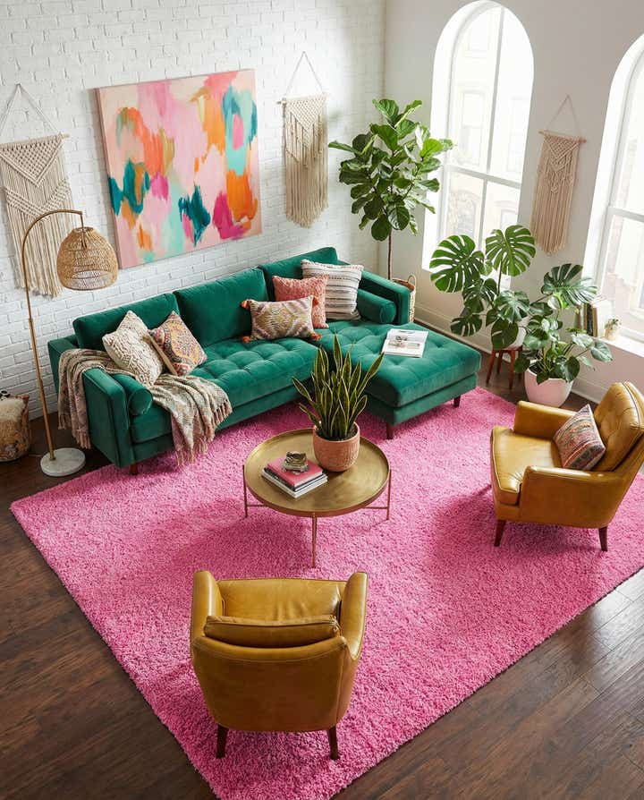 9' x 12' Solid Shag Rug