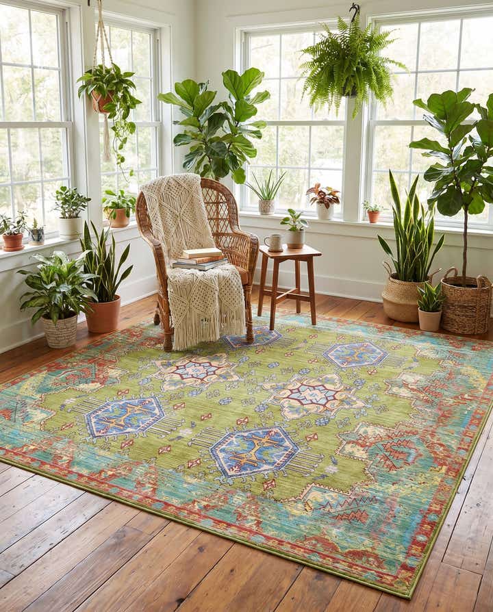 8' x 8' Aqua Square Rug