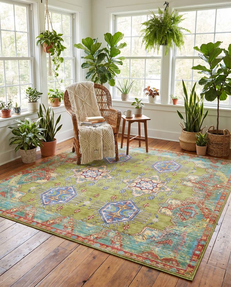 Detail image of 8' x 8' Aqua Square Rug