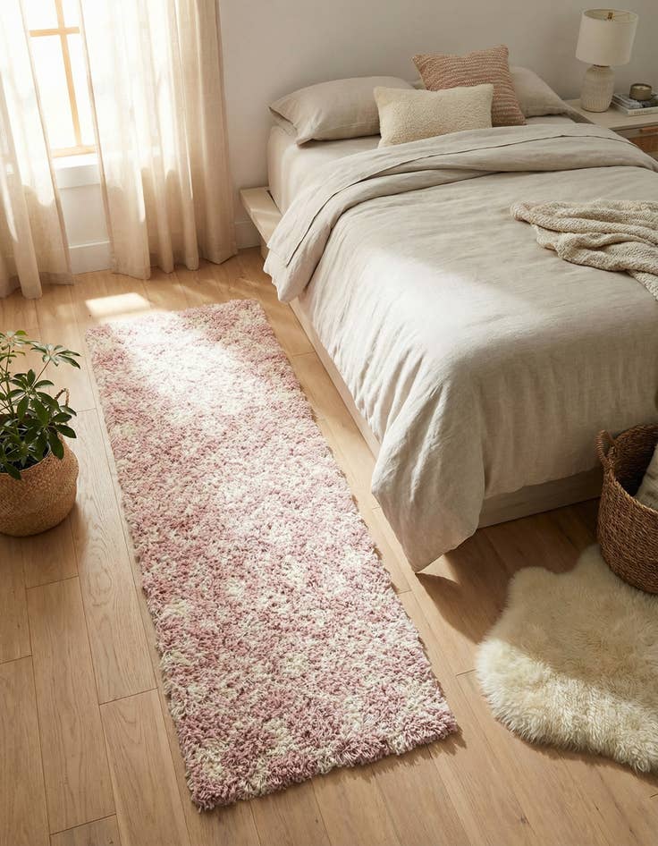 Detail image of 2' x 5' Moroccan Trellis Shag Runner Rug