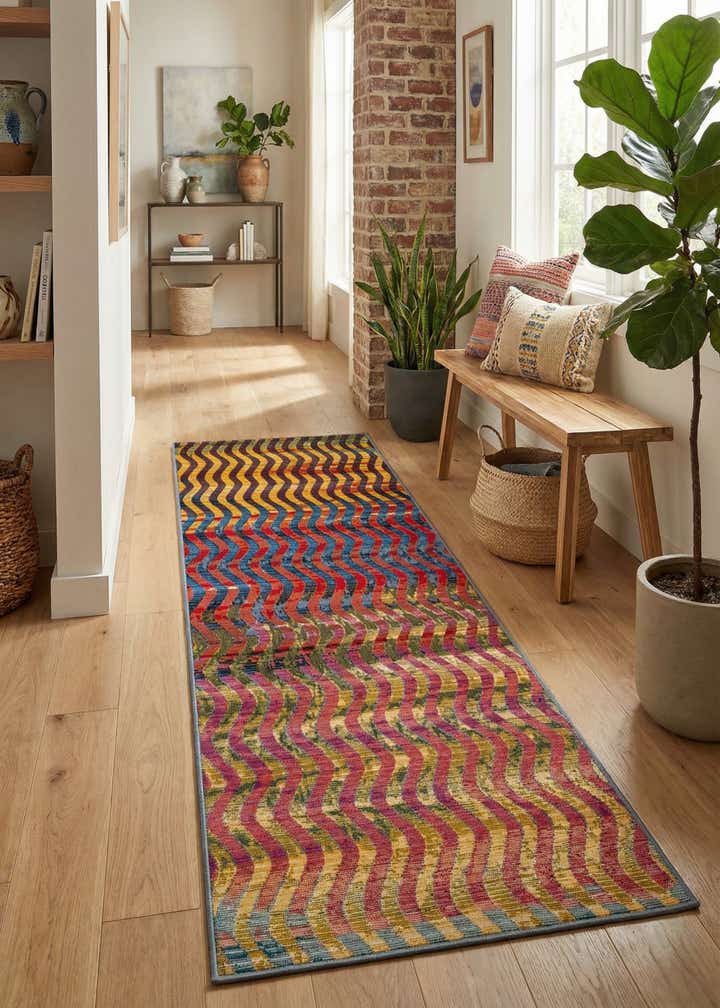 2' x 6' Easy-Clean Modern Indoor / Outdoor Runner Rug