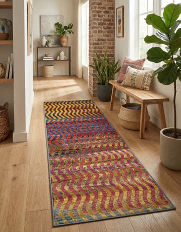 Easy-Clean Modern Indoor / Outdoor Runner Rug